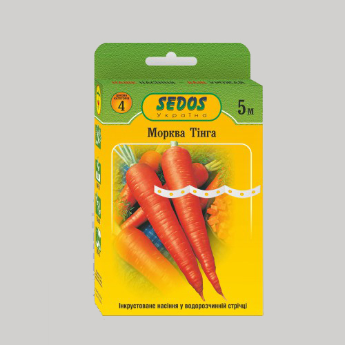 Морква Тінга на стрічці 5 м (250 насінин)